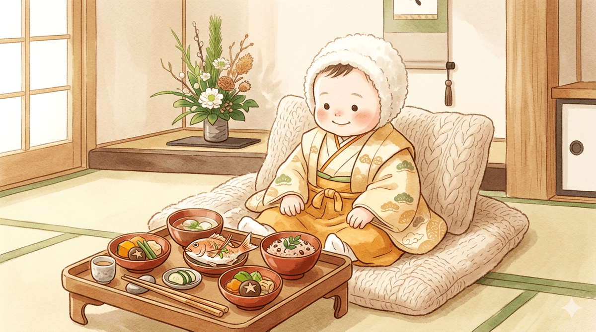 【体験談】鯛は魚屋さんで見つけて冷凍、食器は実家のものを活用したお食い初め