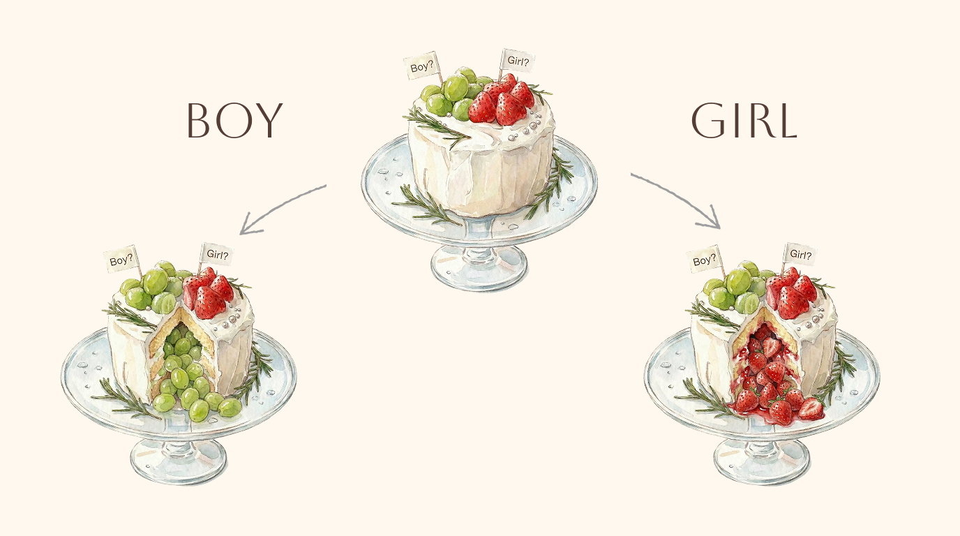 ジェンダーリビールケーキ。Webでシミュレーション