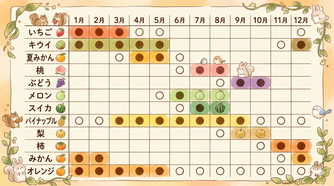 季節ごとのフルーツイメージ