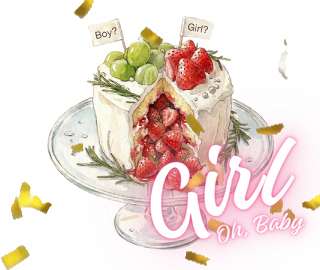 ジェンダーリビールケーキスタンプ Girl